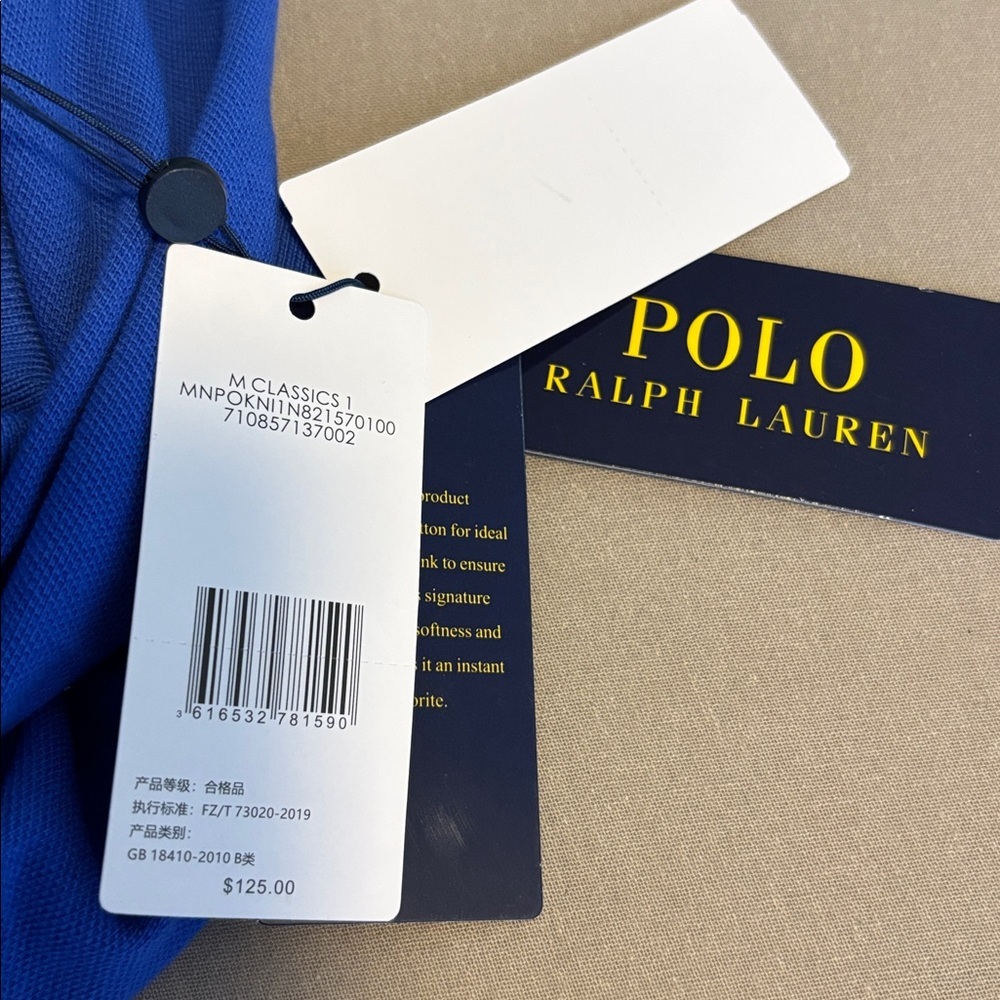 NWT Polo Ralph Lauren royal blue short-sleeve polo shirt with an orange logo XL - Picture 5 of 6